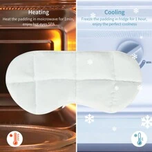 Blackout Weighted Eye Mask With Removable Inner For Heating/Cold, Soft Plush Cotton - Black - View 3