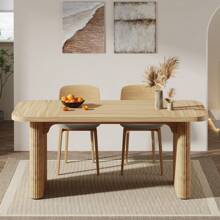Tribesigns 62.99'' L X 31.5'' W Rectangular Dining Table With Engineered Wood Tabletop, Natural - 自然的 - 查看 2