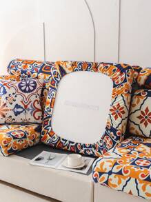 1 Pieza Cubierta Elástica Para Sofá, Cubre De Sofá De Tela De Seda Con Estilo Bohemio Y Ruralpara Decoración Del Hogar, Antipolvo, Antisratch, Universal Para Las Cuatro Estaciones