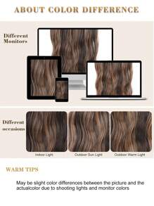 Clip In Hair Extensions, 20 In Long Wavy Synthetic Fiber Hair Extensions Clip Ins Thick Soft Synthetic Clip In Hairpieces For Women Girls Daily Use Party(Dark Brown)(Light Brown) - Piano Color - View 7