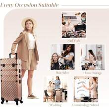 Stagiant 4 In 1 Large Capacity Rolling Wheels Makeup Trolley, Large Capacity Travel Trolley With Rolling Wheels Hair Salon Travel Trolley, Random Color - Multicolor - View 2