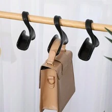1~10pcs Arched Hanger Hook, Bag Handbag Hanger Rack , For Wardrobe Closet Hanging Storage, Backpack Satchel Purse Plastic Hook Holder (Black) - Black - View 3