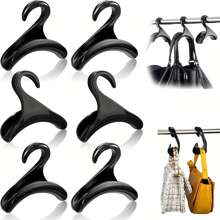1~10pcs Arched Hanger Hook, Bag Handbag Hanger Rack , For Wardrobe Closet Hanging Storage, Backpack Satchel Purse Plastic Hook Holder (Black) - Black - View 1