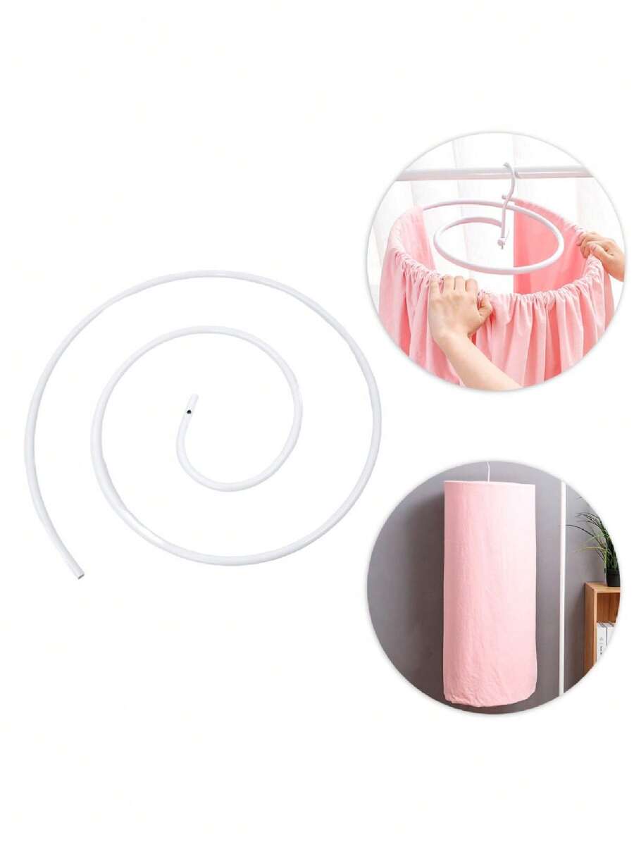 Varal Cabide Espiral Redondo Caracol Circular Secagem Facil Para Cobertas Lençol Cobertores Mantas - Branco - Visão 1