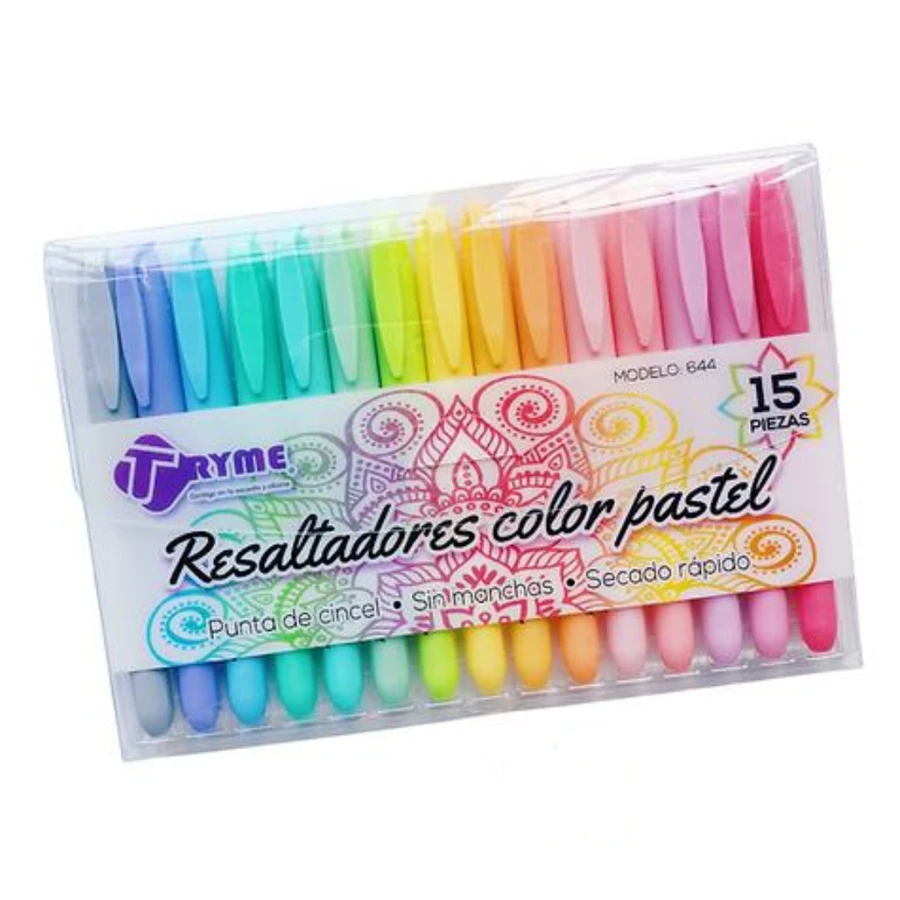Resaltadores color Pastel 15pz - Multicolor - Ver 1