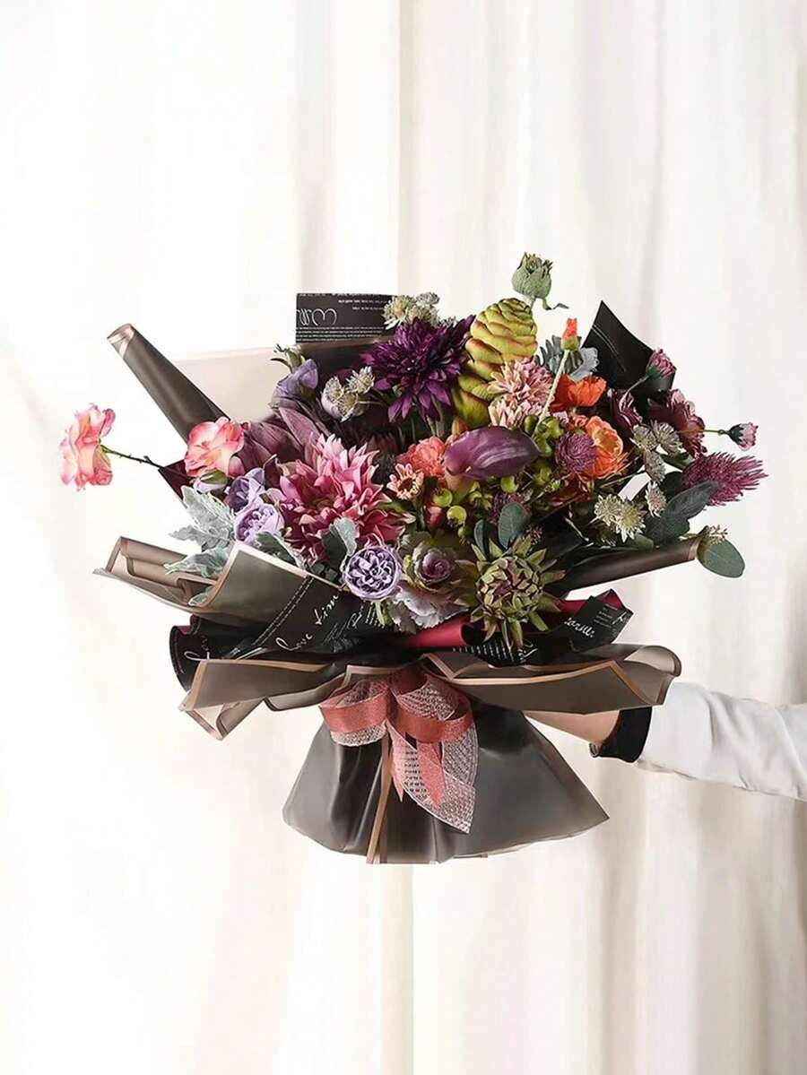 5 Sheets Flower Bouquet Wrapping Paper, Korean Style Fresh Flower