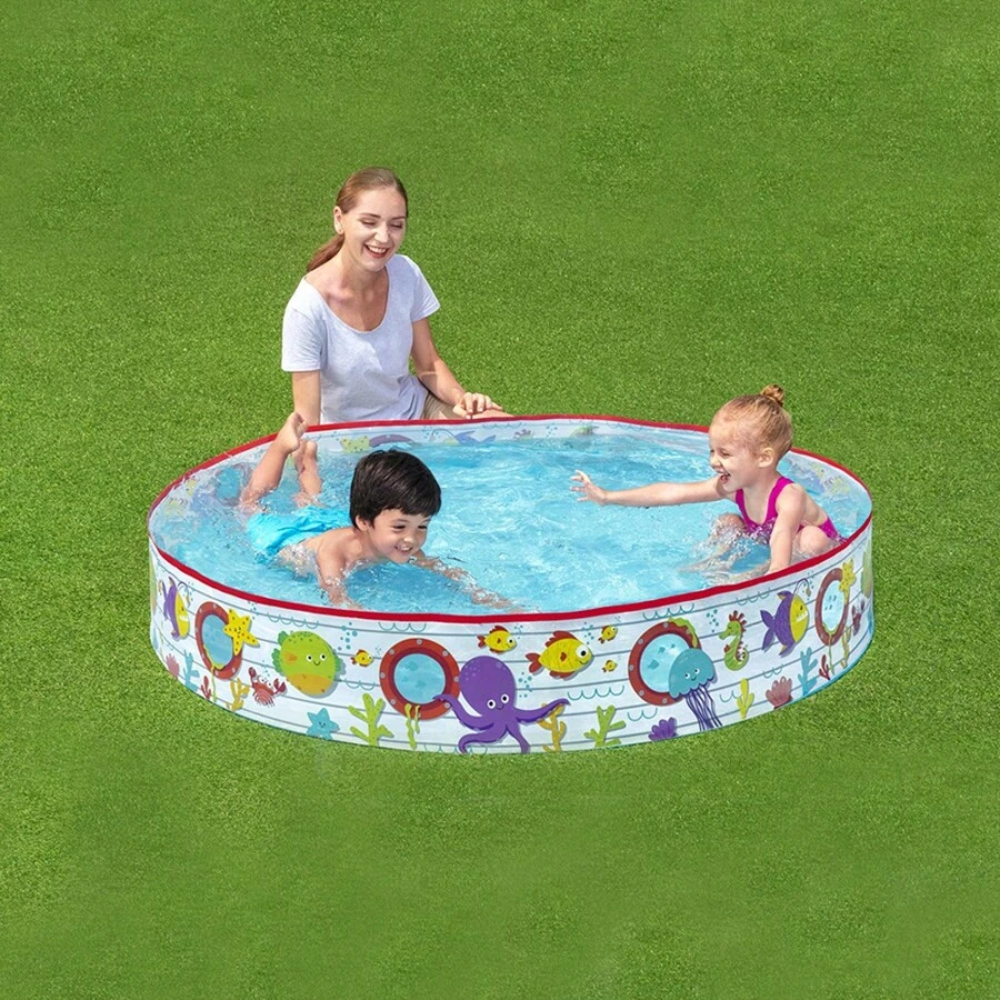 Alberca Piscina Rigida Circular Infantil Animales Marinos 1.52 mts 435 litros Alberca PVC - Blanco - Ver 1