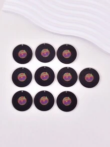 10pcs/Pack Fashionable Magnetic Tape & Disc Acrylic Pendant, Suitable For Women DIY Jewelry Making - Multicolor - View 17