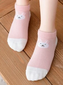 5雙動物卡通網眼中筒襪,適用於兒童 - 彩色 - 查看 4