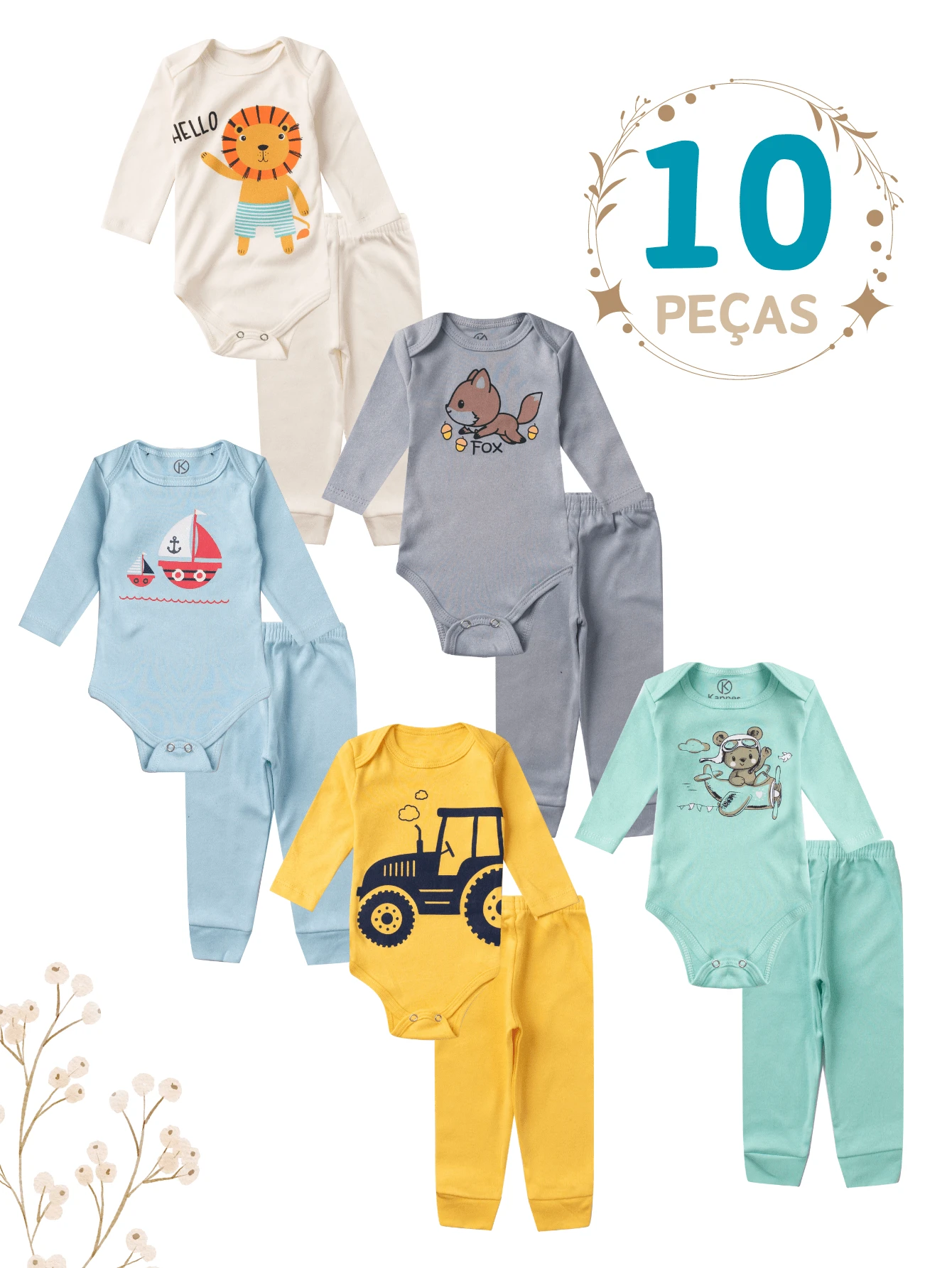 Baby Boys Jumpsuits - Màu xanh nhạt - Xem 1