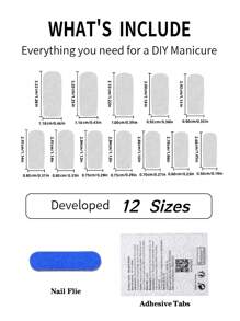 用24片长方形美甲贴片表达你的爱意，礼盒装，新年粉色法式边饰，可爱蝴蝶结装饰，蛋白石珍珠个性化点缀，展现优雅白色风情，附赠果冻胶1片和指甲锉1条。 - 彩色 - 查看 5