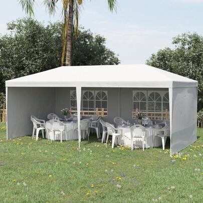Outsunny 6 X 3 M Party Tent Gazebo Marquee Outdoor Patio Canopy Shelter With Windows And Side Panels