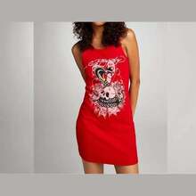 Ed Hardy Cobra Rib Tank Dress In Red - Red - View 2