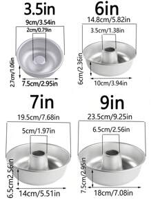 1入空心雪紡蛋糕烤模,鋁合金圓形蛋糕模具,大號甜甜圈烘焙工具,適用於家庭及商業使用 - 銀色 - 查看 2
