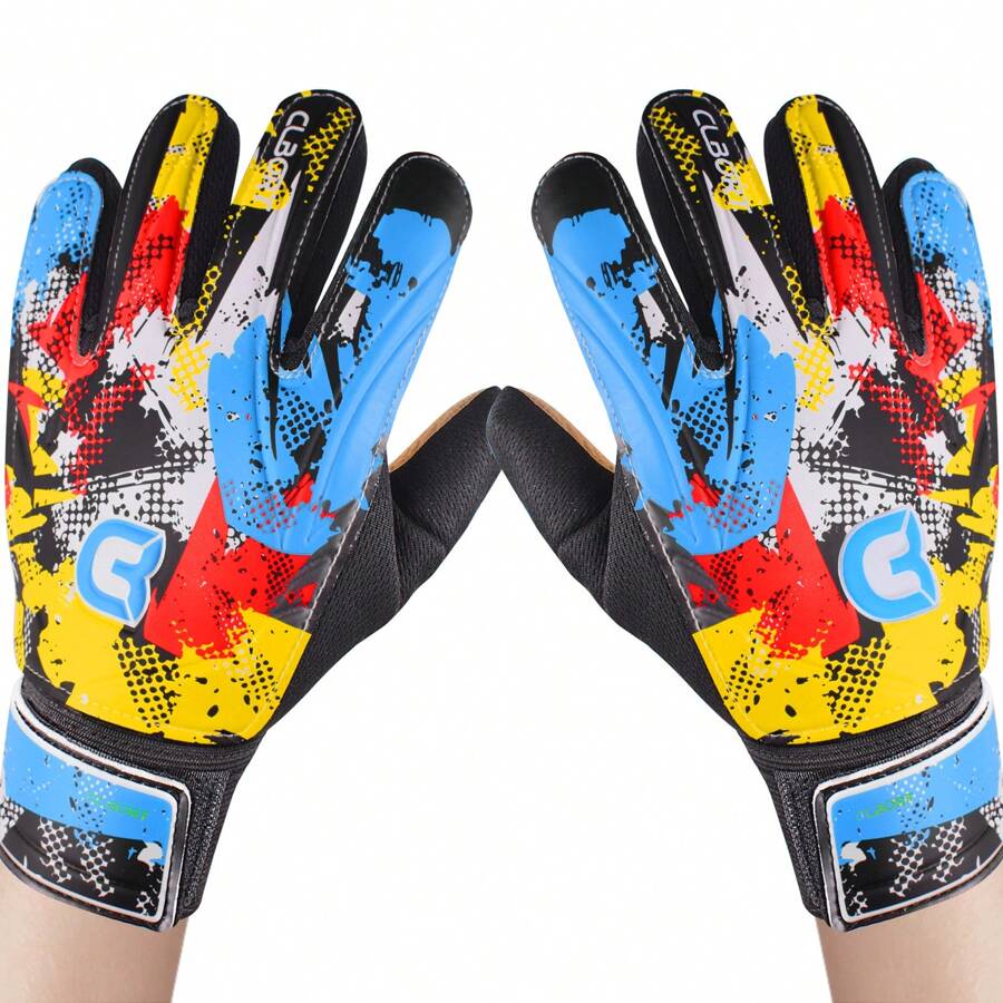 Sportout Goalkeeper Gloves, Soccer Gloves With Double Wrist Protection And Non-Slip Wear Resistant Latex Material To Give Protection To Prevent Injuries Football Gloves