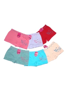 6 Pieces Of Boxer/Briefs For GIRL, Microfiber, One Size, Assorted Colors, Models Are Sent At Random - Multicolor - View 5