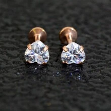 1Pc Stainless Steel Heart Gem Labret Earring Stud Helix Cartilage Piercing Labret Ring Lip Monore Piercing Jewelry 16G Valentines, Mom, Mother, Mother's Day, Gift