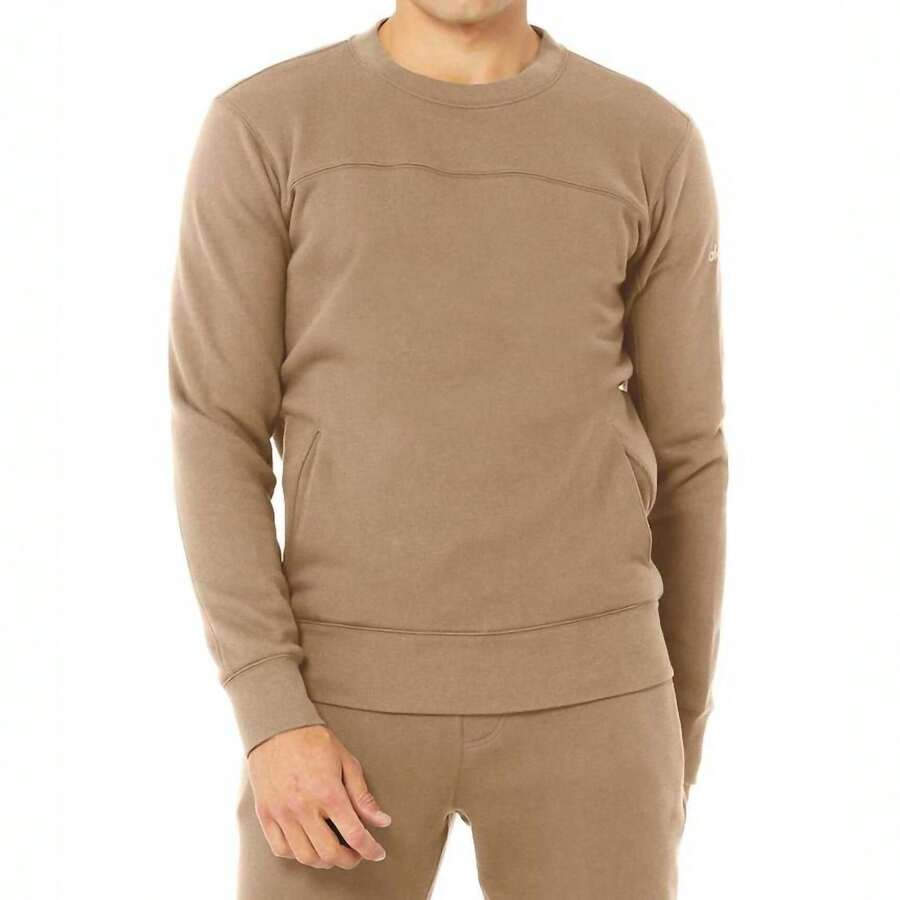 ALO YOGA Unisex Base Sweatshirt In Gravel - Gravel - View 1