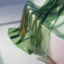 AmazerBath Shower Curtain Liner, 100% EVA Soft Clear Green Heavy Duty Shower Curtain And Liner 2-In-1, 72x72 Luxury Plastic Weighted Bathroom Shower Liner, 12 Rustproof Grommets & 3 Heavyweight Stones - 翡翠绿 - 查看 1
