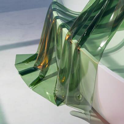 AmazerBath Shower Curtain Liner, 100% EVA Soft Clear Green Heavy Duty Shower Curtain And Liner 2-In-1, 72x72 Luxury Plastic Weighted Bathroom Shower Liner, 12 Rustproof Grommets & 3 Heavyweight Stones