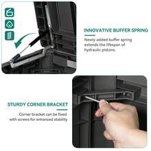 870L Extra Large Outdoor Garden Tool Storage Box Patio Utility Deck Container - Black - View 4