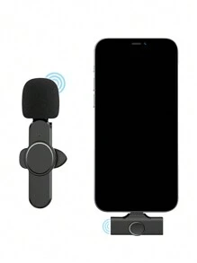 New 2.4g Wireless Clip-On Microphone Portable Mini Mic For Audio/Video Recording, Android Live Streaming/Gaming - Black - View 5