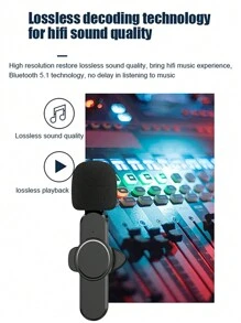 New 2.4g Wireless Clip-On Microphone Portable Mini Mic For Audio/Video Recording, Android Live Streaming/Gaming - Black - View 4