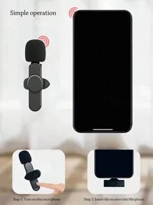 New 2.4g Wireless Clip-On Microphone Portable Mini Mic For Audio/Video Recording, Android Live Streaming/Gaming - Black - View 8