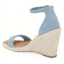 Submit Denim Wedge Sandal In Blue - 藍色 - 查看 2