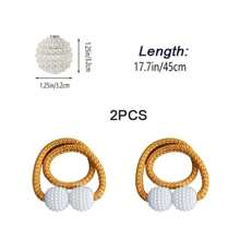 2 Miếng Từ tính Rèm , Ngọc trai Giả Trái bóng Trang trí Nhà  Khóa rèm , Rèm Dây thừng Dây đai Đối với Giữ Rèm cửa & , Đối với Phòng ngủ Phòng khách Nhà  Trang trí - Đồng - Xem 3