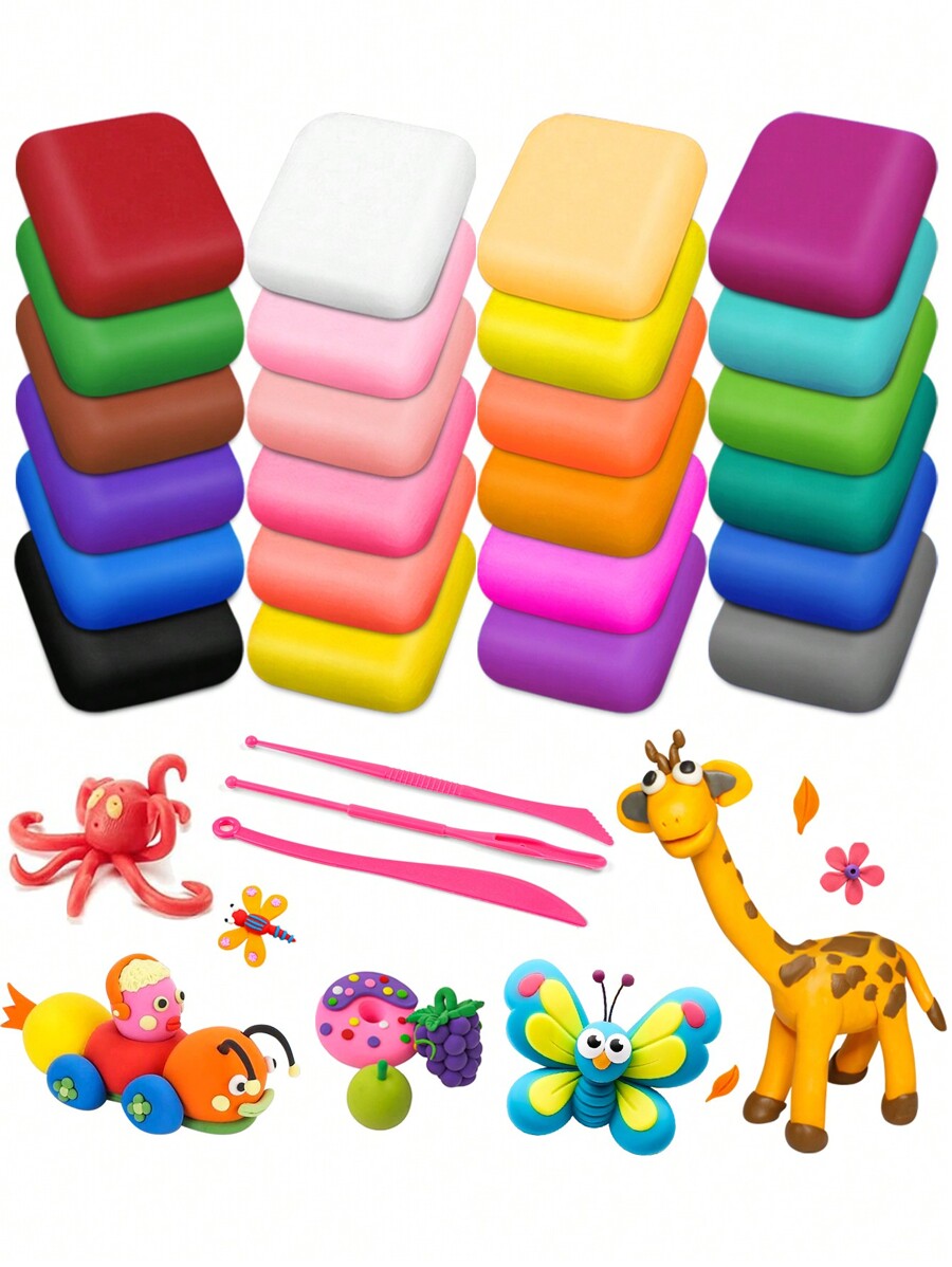 Modeling Clay Set24 Colors Air Dry Clay, Diy Sculpting Clay With