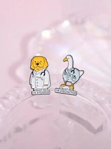 1個可愛的動物醫生造型胸針,適合男女日常佩戴 - 彩色 - 查看 5