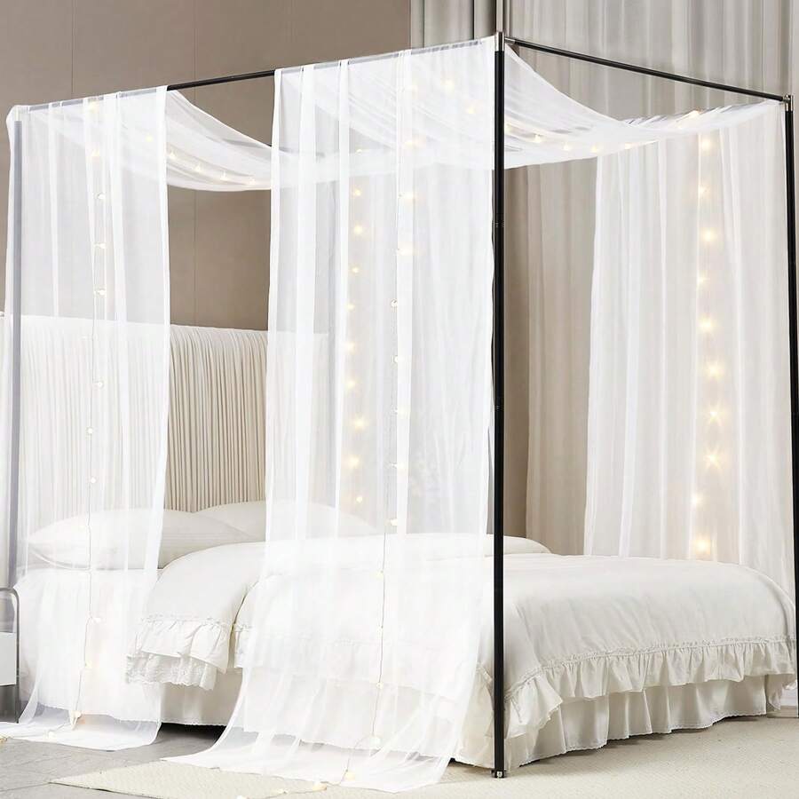Canopy Bed Curtains With Light Princess Bed Canopy Scarf For Twin Full