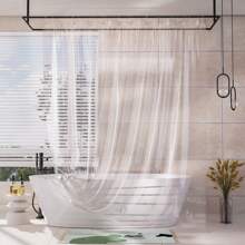 AmazerBath Shower Curtain Liner, 100% EVA Soft Clear Green Heavy Duty Shower Curtain And Liner 2-In-1, 72x72 Luxury Plastic Weighted Bathroom Shower Liner, 12 Rustproof Grommets & 3 Heavyweight Stones - 空靈 - 查看 2