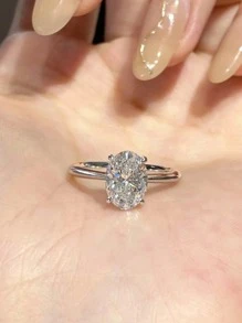 1ct/2ct/5ct Shiny Oval Engagement Ring/Wedding Ring, 925 Sterling Silver, Women's Promise Ring/Eternity Ring, Exquisite Jewelry Gift