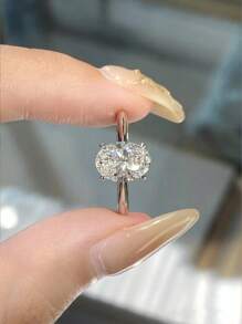 1ct/2ct/5ct Shiny Oval Engagement Ring/Wedding Ring, 925 Sterling Silver, Women's Promise Ring/Eternity Ring, Exquisite Jewelry Gift