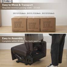 RV Loveseat Console Theater Seating 2 Seater Powered Recliner Double Sofa With USB Charging Station Massage Heat Chair RV Furniture Faux Leather Brown - 咖啡棕 - 查看 9