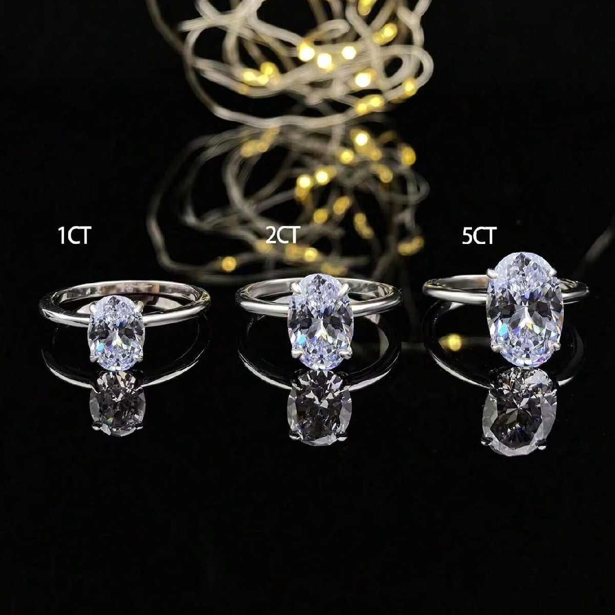 Ct/2ct/5ct Anillo de compromiso/Anillo de boda ovalado brillante, Plata de ley 925, Anillo de promesa/Anillo de eternidad para mujer, Regalo de joyer?