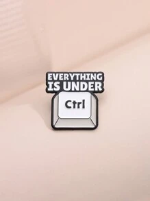 1pc Keyboard Ctrl Symbol Shaped Cartoon Brooch Pin, Suitable For Men And Women Daily Wear - Letter - View 2