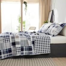 Plaid Bedding Quilts Lightweight Patchwork Quilt Set Classic Buffalo Check Bedspread Breathable Coverlet Geometric Bed Set Plaid Home Decor - 藏蓝色 - 查看 6