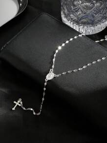 1 Pièce Collier De Pendentif À Gland Croix De La Minimaliste Et À La Mode Pour Femmes