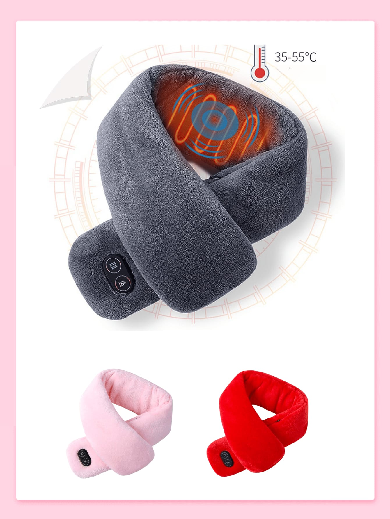 1pc Intelligent Heating Massage Scarf Heated Neck Shoulder Wrap Neck