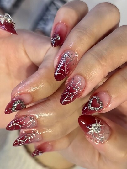 أظافر اصطناعية بلون البرونز المموج الأبيض الأمريكية الأوروبية 24 قطعة+ صمغ جيلي عدد 1 + مبرد أظافر عدد 1 ،مزودات لصق الأظافر اضافر صناعيه اظافر اصطناع