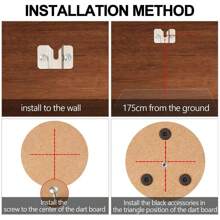 飛鏢板掛件套裝 U型飛鏢板安裝支架 重型牆掛式飛鏢板固定套裝 夾具附牆壁衣櫃靠墊用掛勾配件套裝 - 銀色 - 查看 5