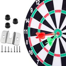 飛鏢板掛件套裝 U型飛鏢板安裝支架 重型牆掛式飛鏢板固定套裝 夾具附牆壁衣櫃靠墊用掛勾配件套裝 - 銀色 - 查看 4