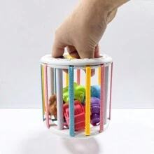 形狀分揀嬰兒玩具，蒙特梭利學習發展玩具，附帶儲物矩形方塊箱和6塊感官形狀積木，培養手眼協調，適合幼童男女生日禮物（6件）（附屬品隨機顏色）學校，學生，文具，學校用品 - 藍色 - 查看 6