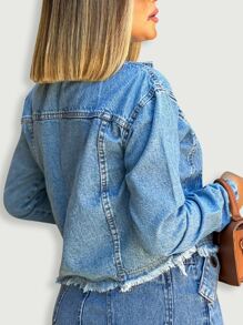 Women Denim Jackets & Coats - Rửa trung bình - Xem 7