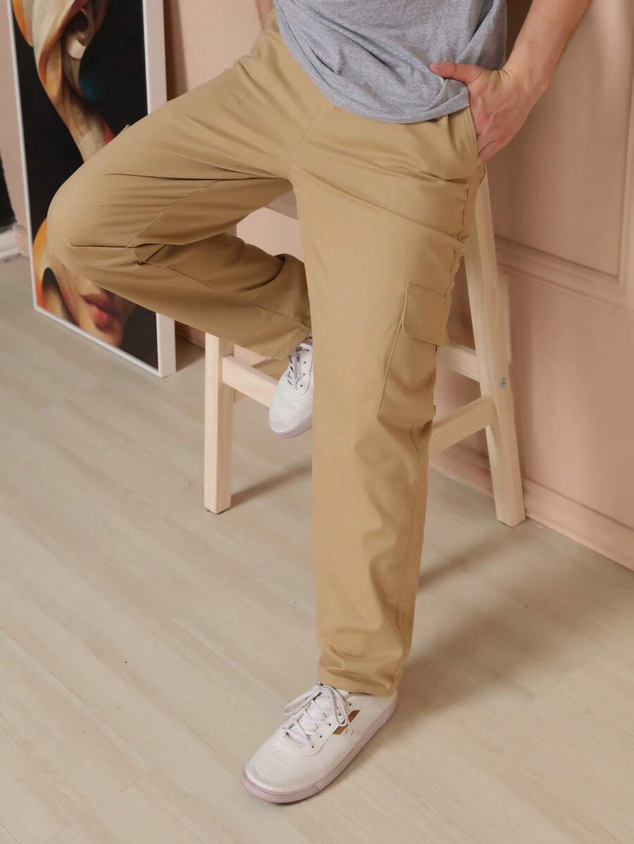 Men Pants - 駝色 - 查看 1