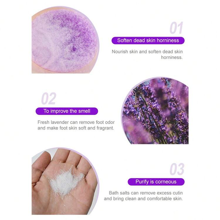 薰衣草果凍水晶泥足鹽浸泡袋足部護理沐浴袋 - 薰衣草 - 查看 7