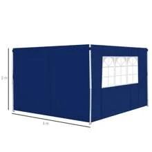 Outsunny 3 Meters Gazebo Replaceable Exchangeable Side Panel Wall Panels Walls With Window - Blue - View 3